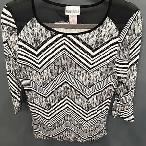 Hot Ginger Monochrome Chevron Blouse